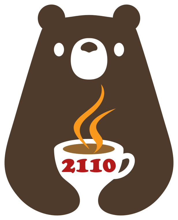 The CS 2110 logo featuring a bear holding a cup of coffee