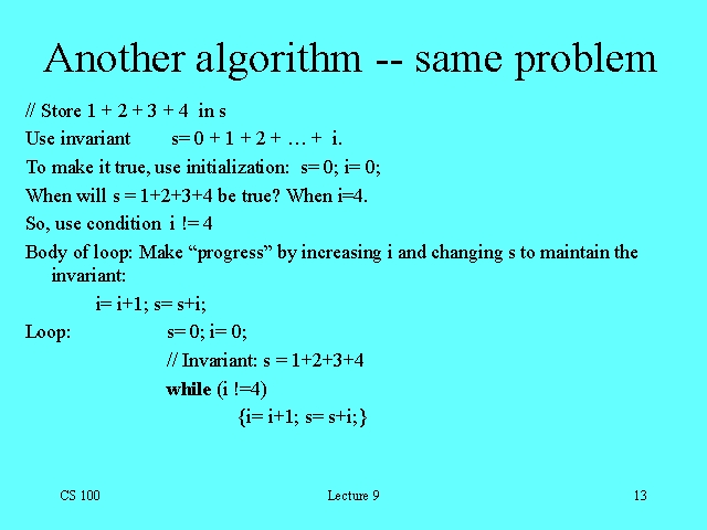 Another algorithm -- same problem
