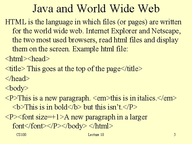 Java And World Wide Web